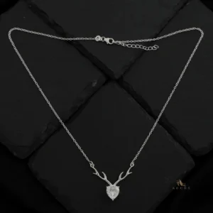 silver deer heart neckpiece