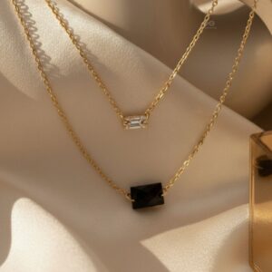 The Dark Reflection- Golden Layered Necklace With Anti-Tarnish Coating